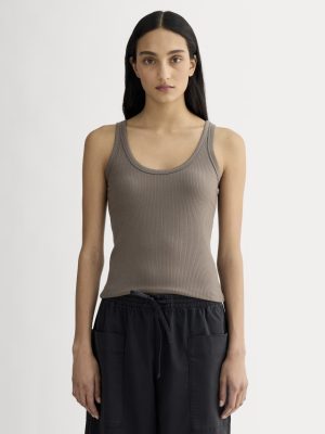 The Shimmy Scoop-Neck Tank | Taupe