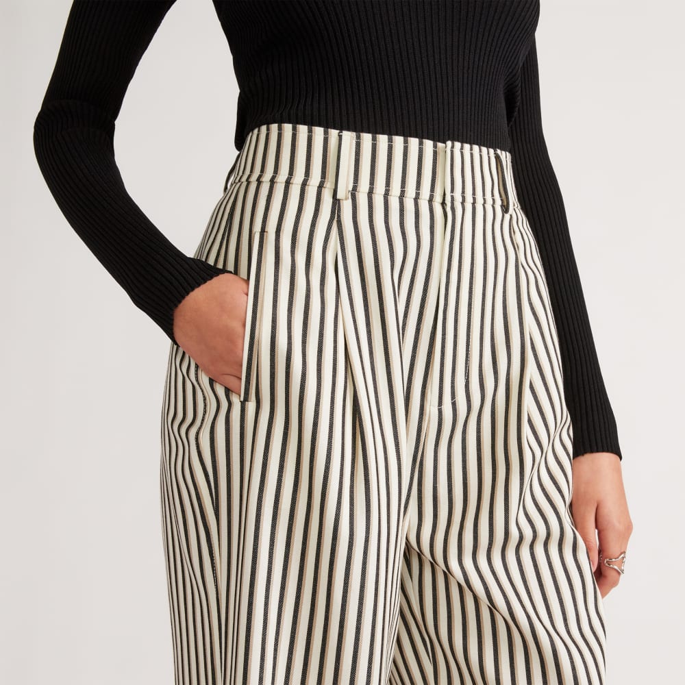 The Draper Pleated Pant in Buttersmooth | Ombre Stripe | 30 Inseam - Image 4