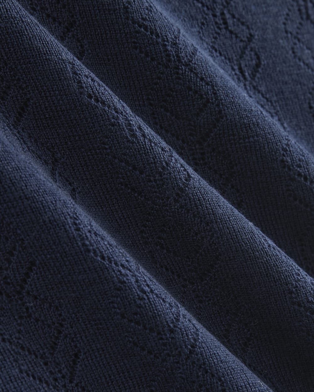 The Pointelle Racerback Tank in Ultrafine Merino | Navy - Image 6