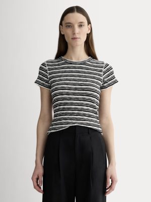 The Cozy Rib Tee | Bone / Black