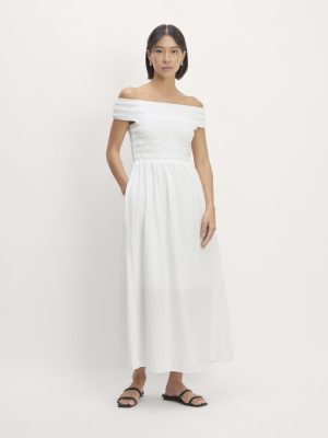 The Gauze Off-the-Shoulder Dress | White