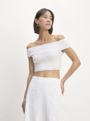 The Gauze Smock Top | White