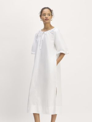 The Supima? Puff-Sleeve Dress | White