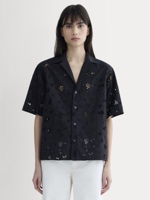 The Eyelet Camp Shirt | Black