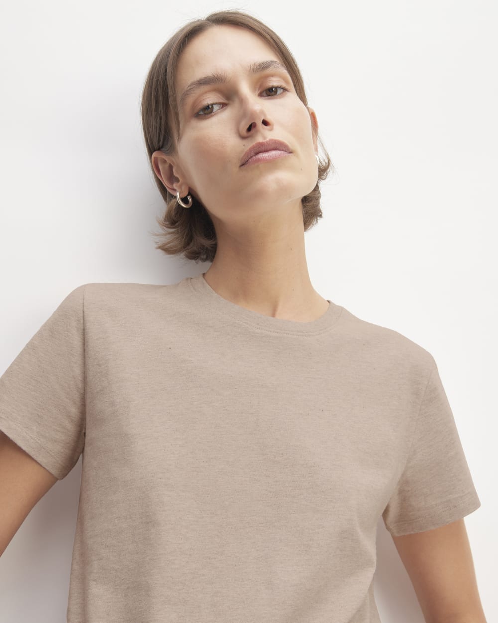 The Box-Cut Tee in Essential Cotton | Burnt Sugar | No Pocket - Image 3