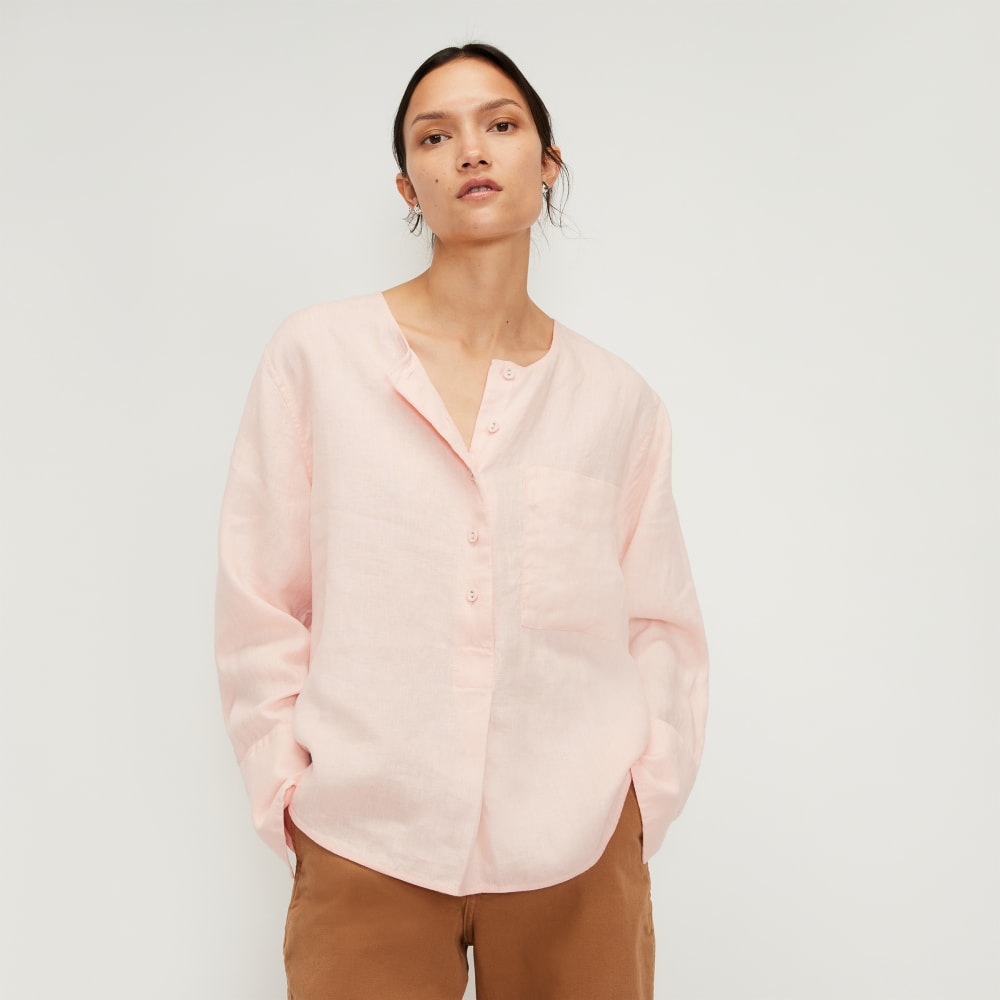 The Linen Popover Shirt | Petal Pink