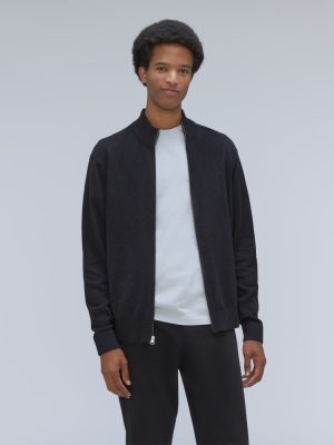 The No-Sweat Full Zip Sweater | New Black