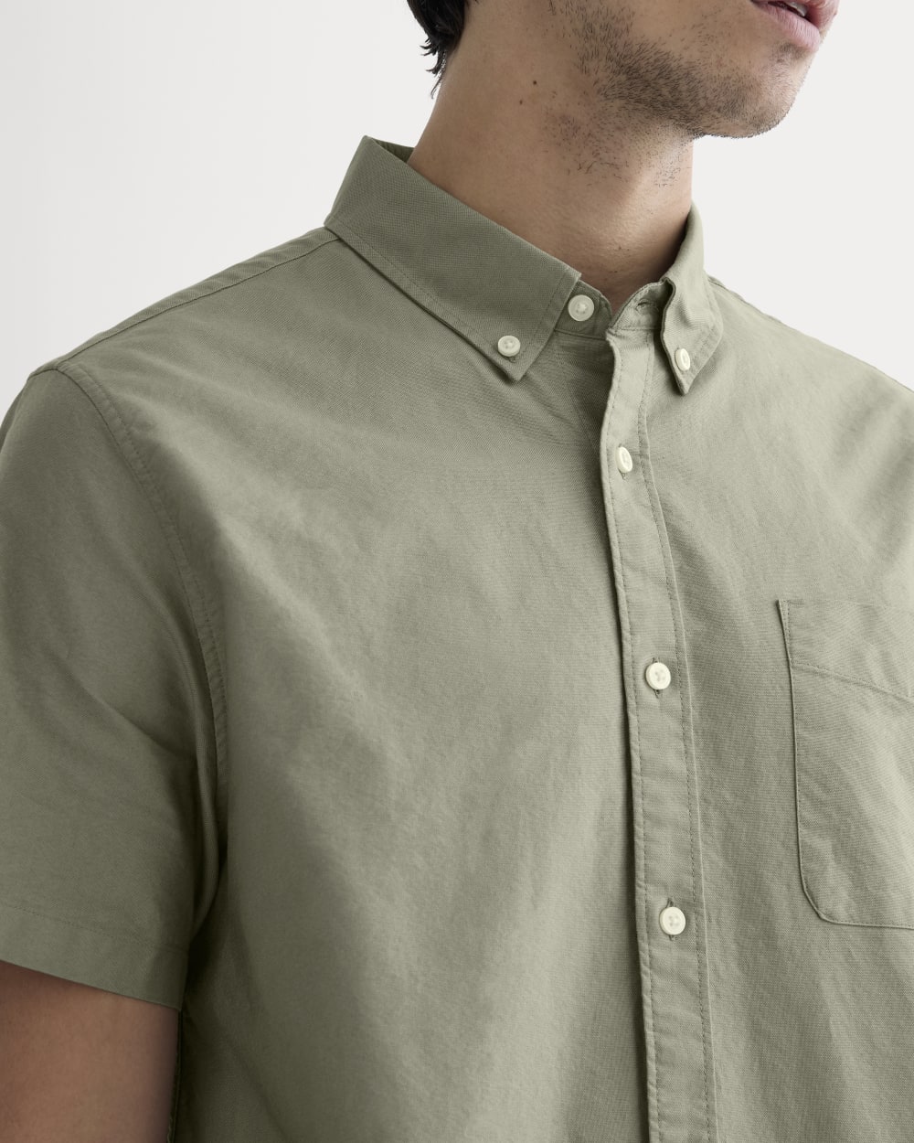 The Organic Short Sleeve Oxford Shirt | Sage Green - Image 4