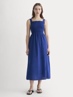 The Gauze Smock Dress | Mazarine Blue