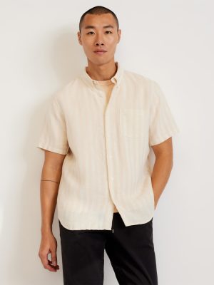 The Classic Short-Sleeve Shirt in Linen | Brazilian Sand / Canvas Tan