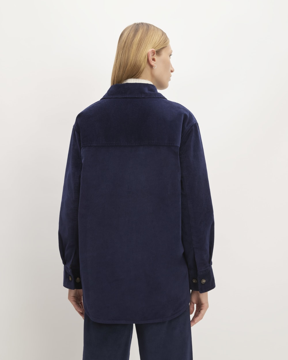 The Corduroy Oversized Shirt Jacket | Navy - Image 6