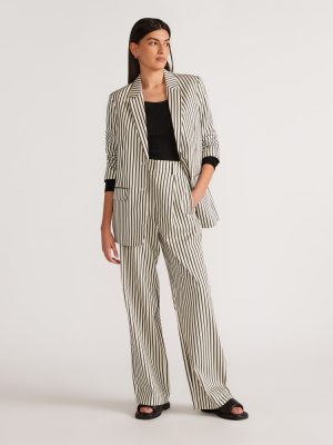The Draper Pleated Pant in Buttersmooth | Ombre Stripe | 32 Inseam
