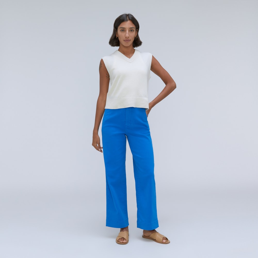 The Organic Wide-Leg Pant | Lapis Blue - Image 5