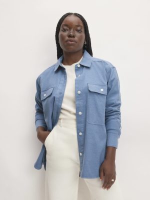 The Classic Cotton Flannel Shirt | Heathered Heritage Blue