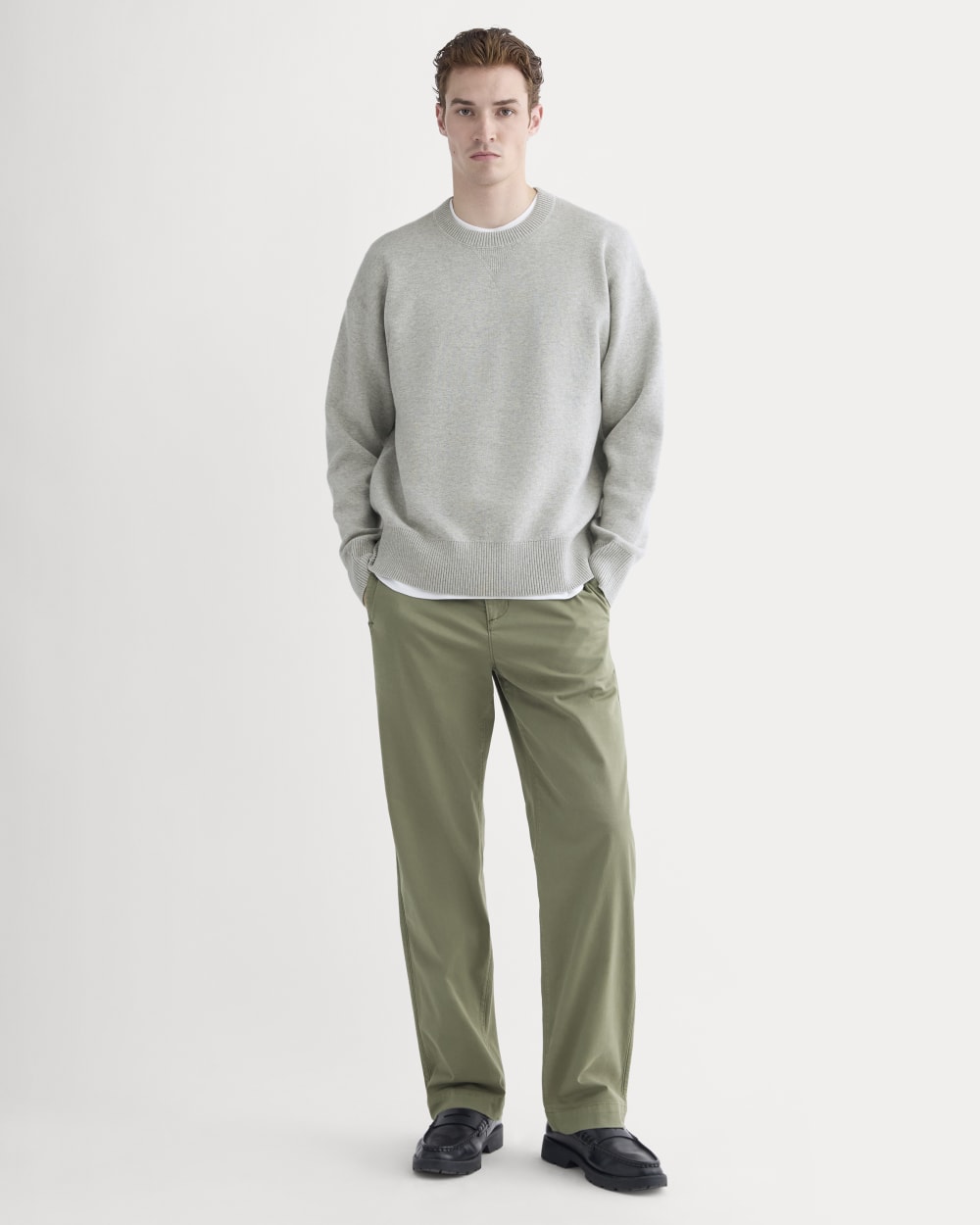 Luxe Merino Double-Knit Sweater | Heathered Grey - Image 3