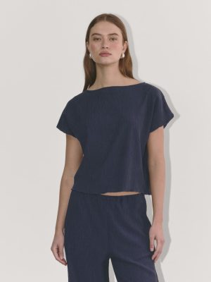 The Crinkle Top | Navy