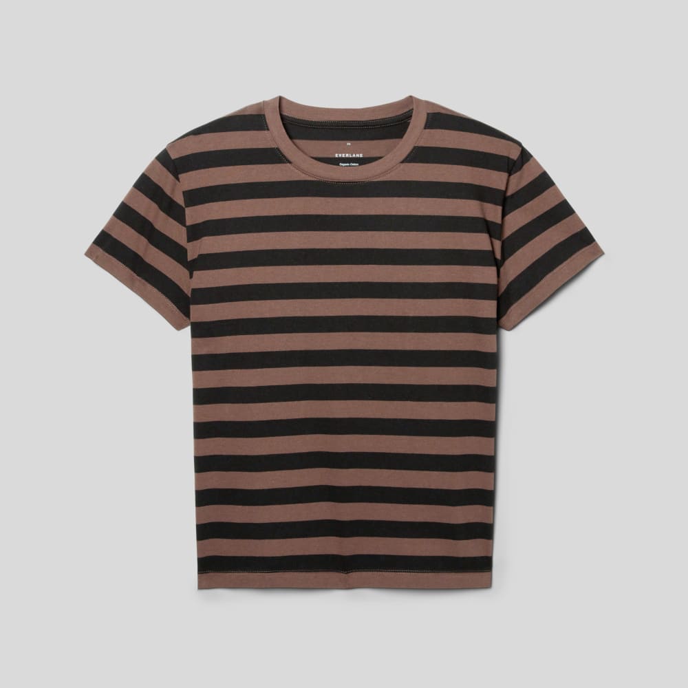 The Box-Cut Tee in Essential Cotton | Chocolate Brown / Black | No Pocket - Image 2