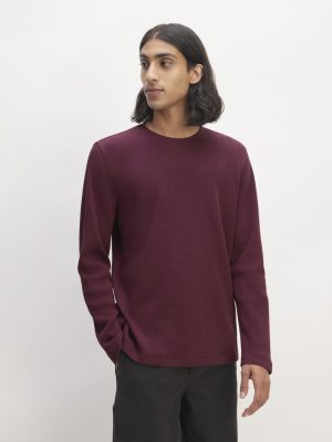 The Waffle Long-Sleeve Crew | Burgundy