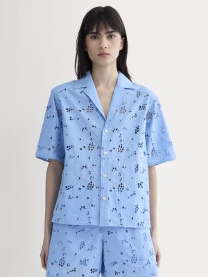 The Eyelet Camp Shirt | Sky Blue