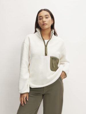 The ReNew Fleece Oversized Half-Zip | Bone