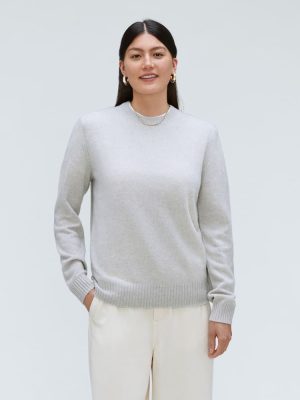 The Everyone Cashmere Crew | Pale Heather Grey