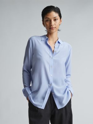 The Must-Have Shirt in Washable Silk | Periwinkle