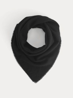 The Feather Cashmere Bandana | Black