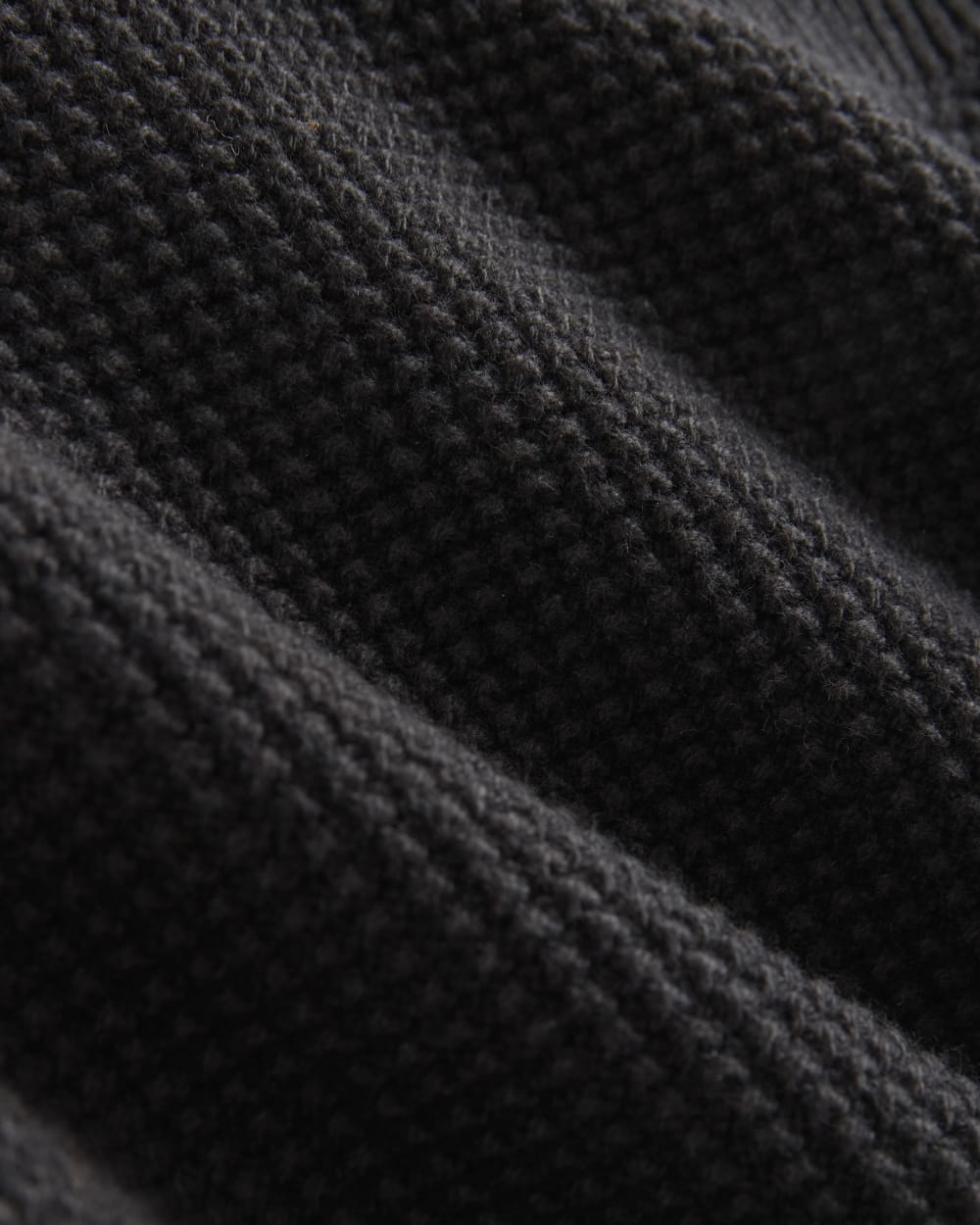 Waffle Rollneck Crew in Everyday Cotton | Black - Image 6