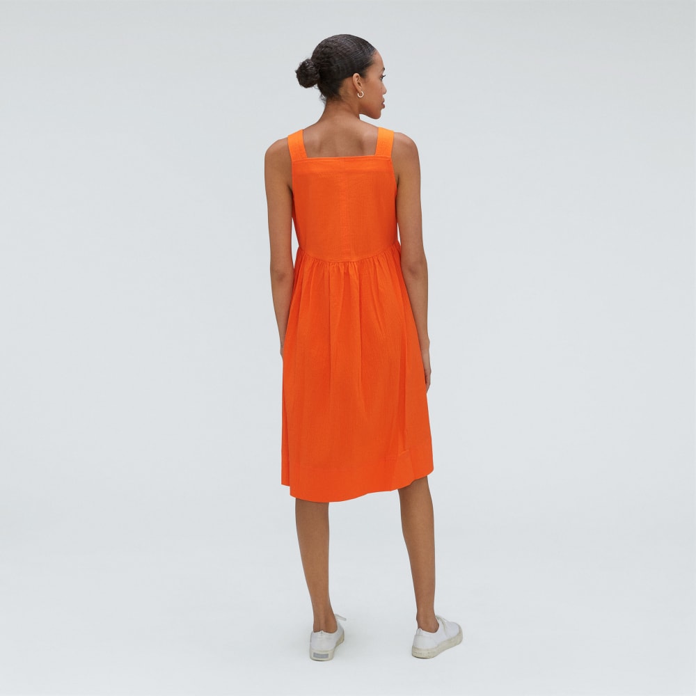 The Seersucker Midi Dress | Bright Orange - Image 3