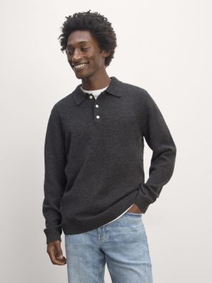 The Classic Polo in Luxe Merino | Charcoal