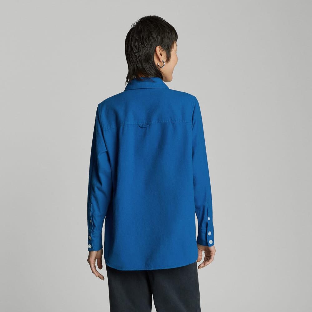 The Classic Cotton Flannel Shirt | Lapis Blue - Image 3