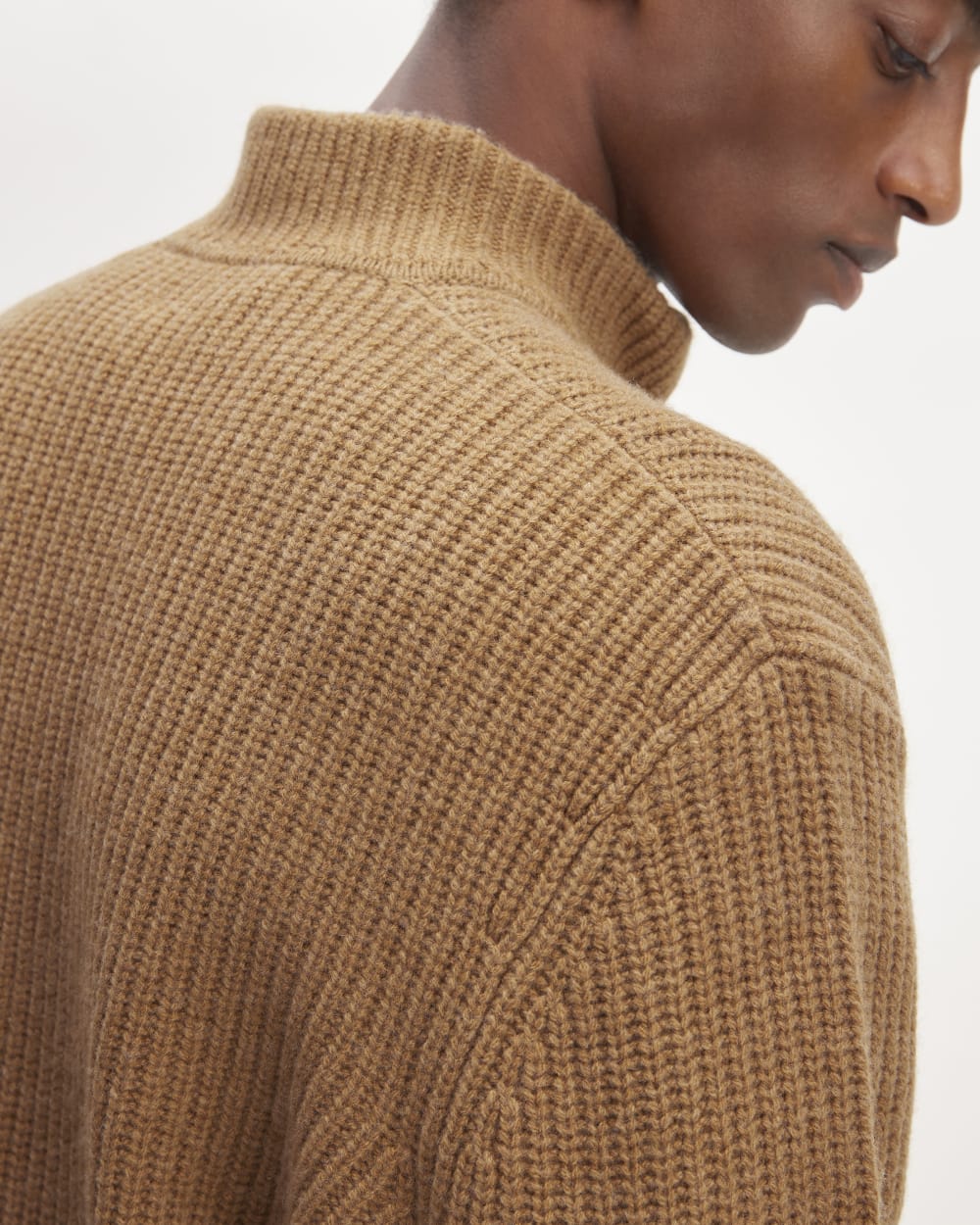 The Felted Merino Half-Zip Sweater | Deep Camel - Image 5
