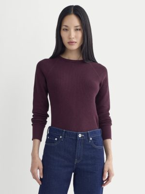 Slim-Fit Crew in Cozy Waffle | Heathered Port Royale