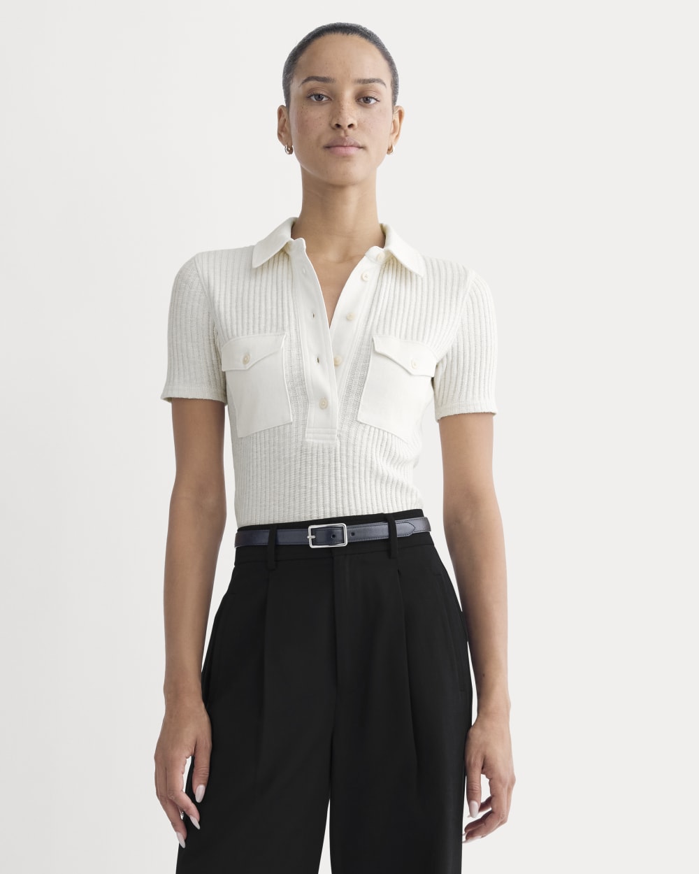 The Cozy Rib Polo | Bone