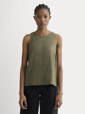 The Linen High-Neck Tank | Kalamata