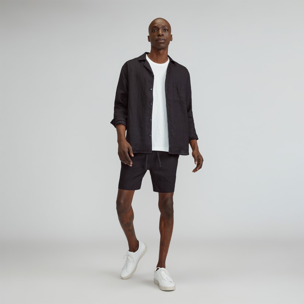 The Relaxed Linen Long-Sleeve Shirt | Black - Image 2