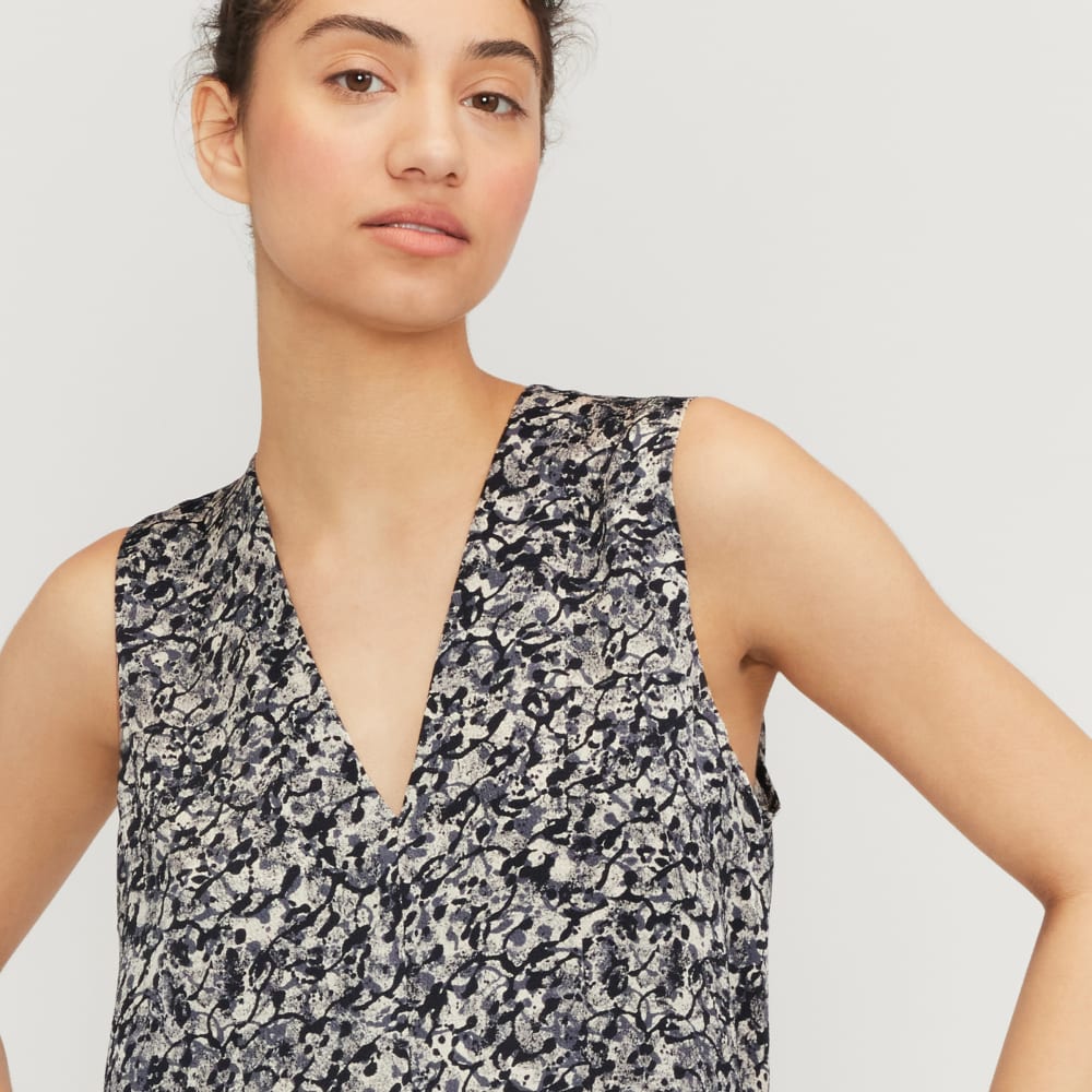 The Satin V-Neck Top | Splatter - Image 4