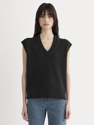 The Boxy Vest in Everyday Cotton | Black