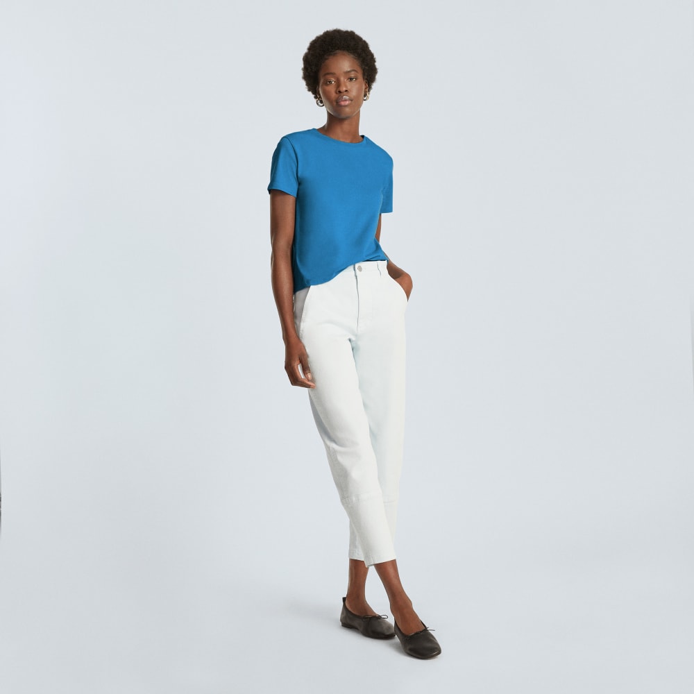 The Box-Cut Tee in Essential Cotton | Horizon Blue | No Pocket - Image 6