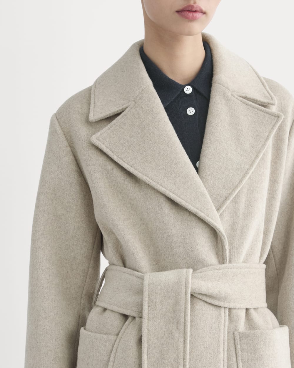 ReWool Belted Blanket Coat | Heather Wheat - Image 3