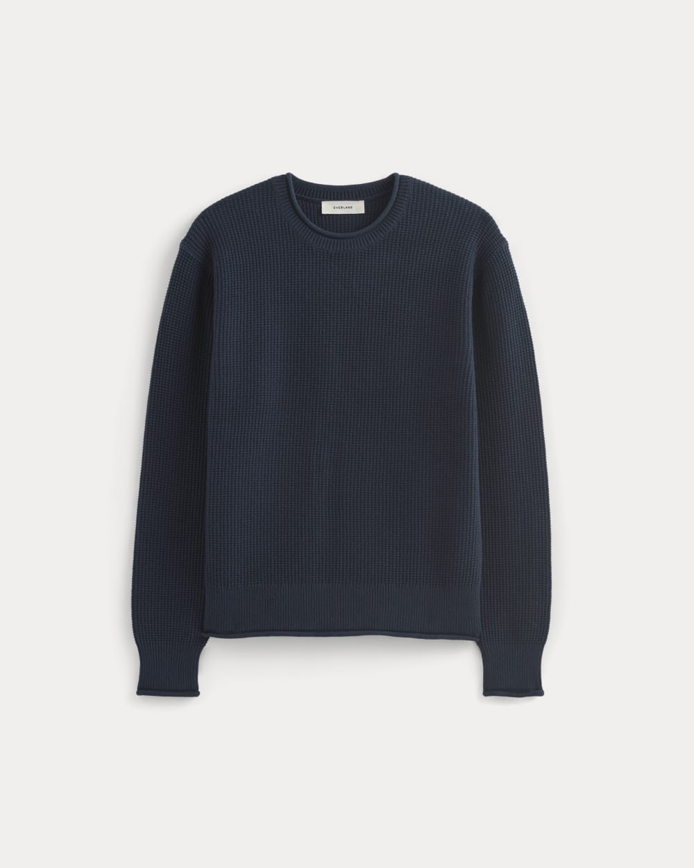 Waffle Rollneck Crew in Everyday Cotton | Navy - Image 2