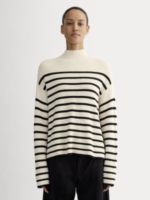 The Slouchy Funnel Neck in Everyday Cotton | Canvas / Black