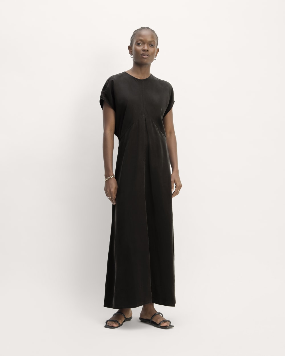 The TENCEL? Short-Sleeve Midi Dress | Black