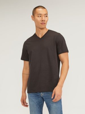 The Essential Organic V-Neck Tee | Vintage Black