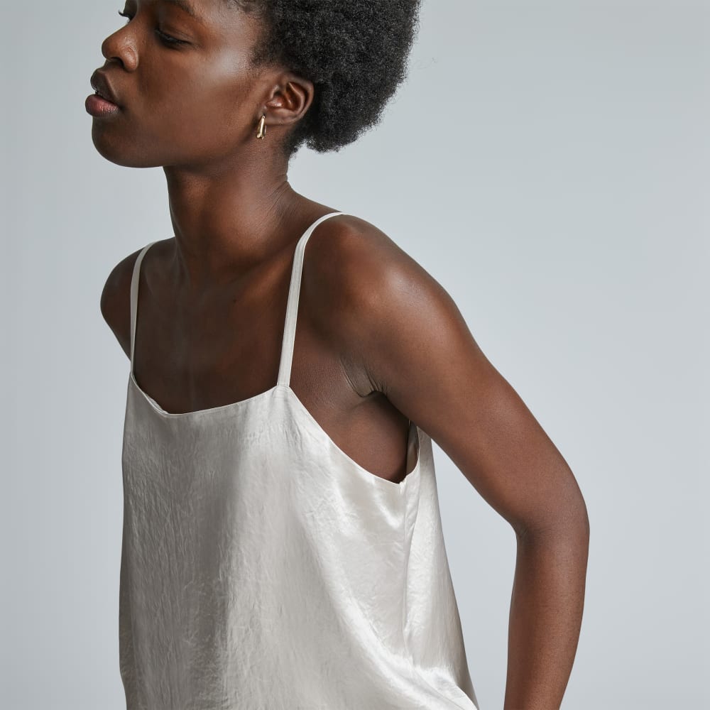 The Satin Square-Neck Slip Dress | Cream - Image 4