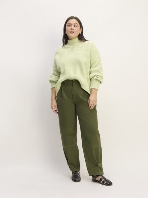 The Everlane x Marques' Almeida Canvas Oversized Barrel Pant | Deep Moss Green