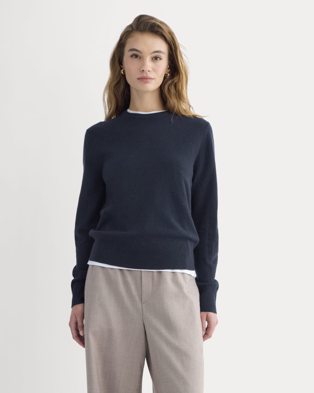 Cashmere Slim Crew Sweater | Navy
