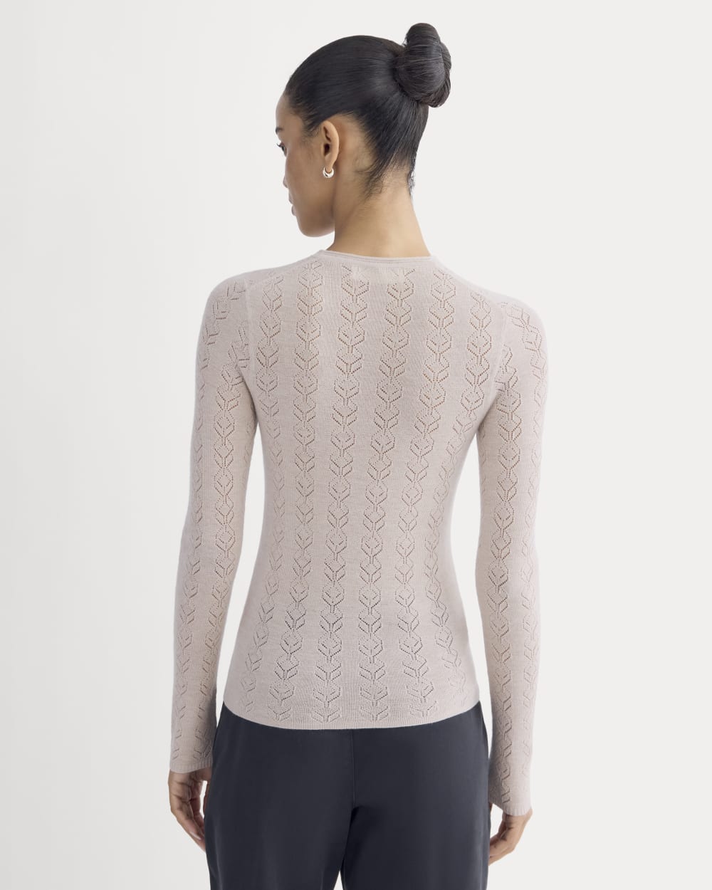 The Pointelle Crew in Ultrasoft Merino | Pale Blush - Image 5