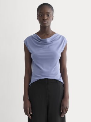 The Draped Top in Butterknit | Blue Dusk