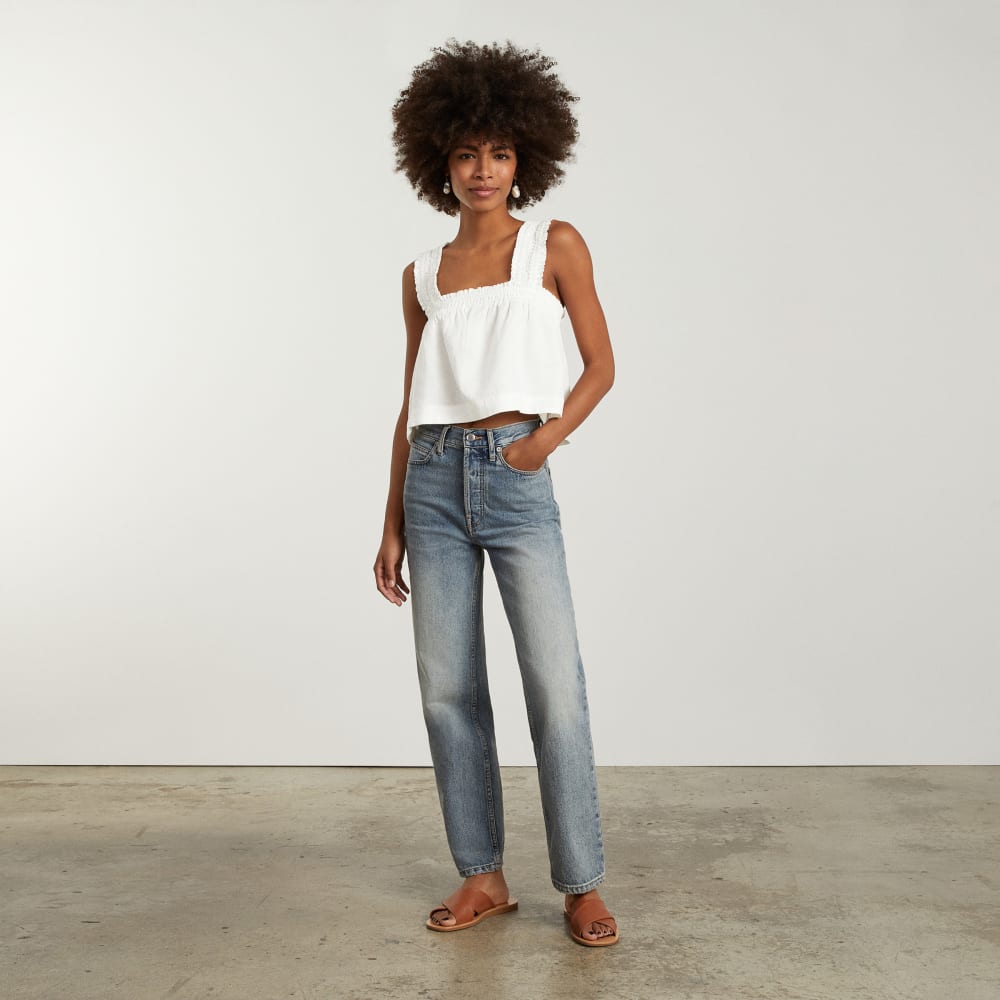 The Smocked Linen Cami | White - Image 4